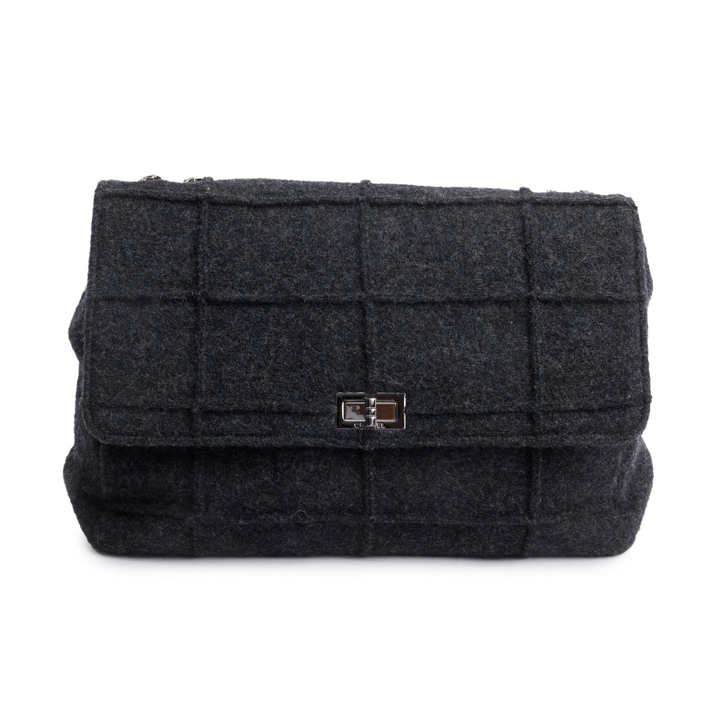 Chanel Grey Wool Identification Reissue Flap Bag