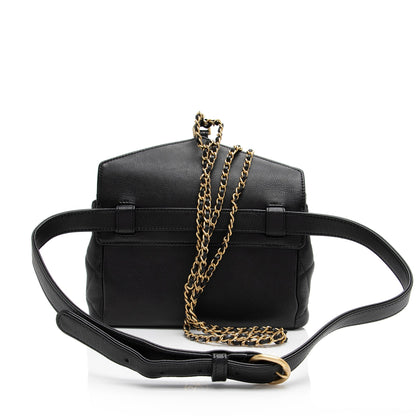 ChanelÂ Calfskin Quilted Carry With Chic Flap Waist Bag (SHF-zM1SNQ)