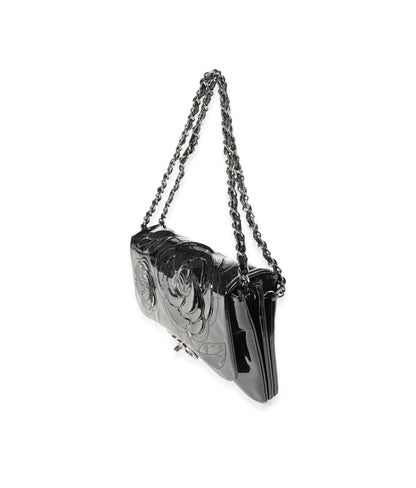 CHANEL PATENT LEATHER CAMELLIA FLOWER BAG