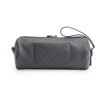 Chanel Grey Calfskin Chain 20s Signature Bowling Bag