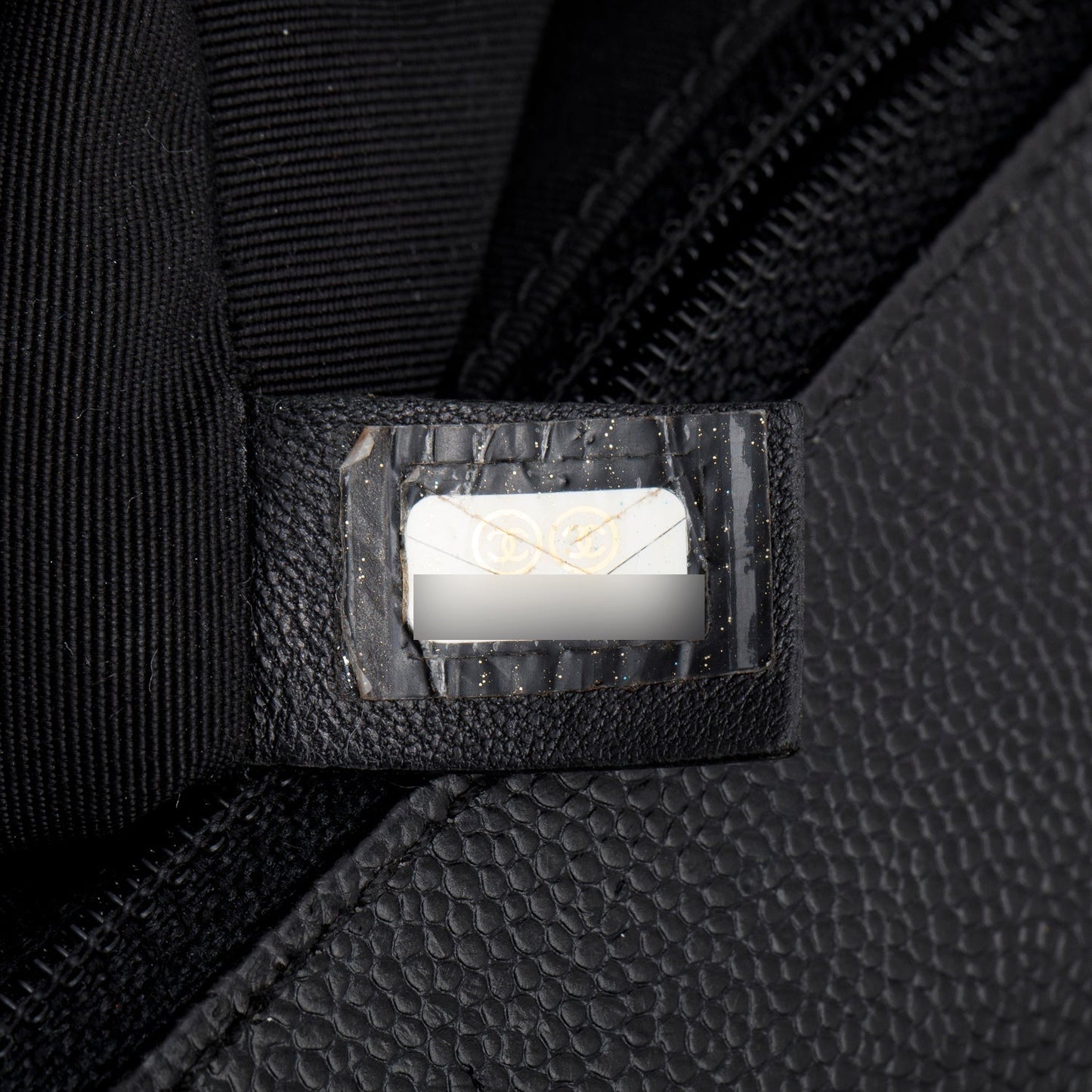 Chanel Black Chevron Quilted Caviar Large Boy Bag
