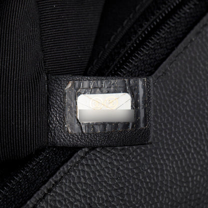 Chanel Black Chevron Quilted Caviar Large Boy Bag