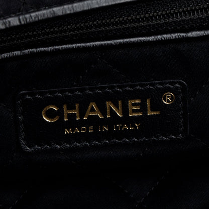 Chanel Black Shiny Calfskin Leather Chanel 22 Hobo