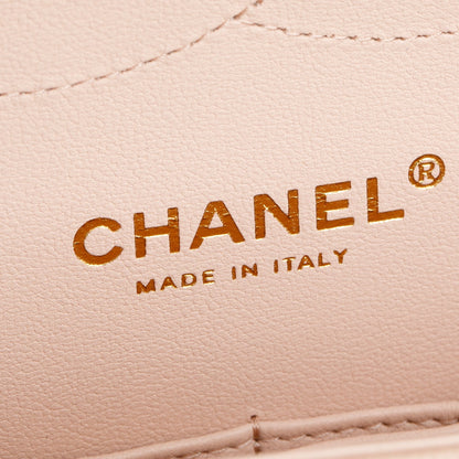Chanel Pink Quilted Caviar Leather Classic Jumbo Double Flap Bag