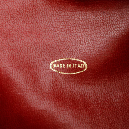 Chanel Red Lambskin Leather Quilted CC Bucket Bag