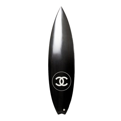 Chanel x Phillip Barland Black & White Carbon Fiber, Polyurethane and Fiberglass CC Surfboard