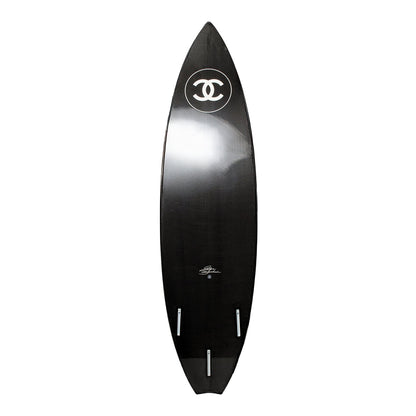 Chanel x Phillip Barland Black & White Carbon Fiber, Polyurethane and Fiberglass CC Surfboard