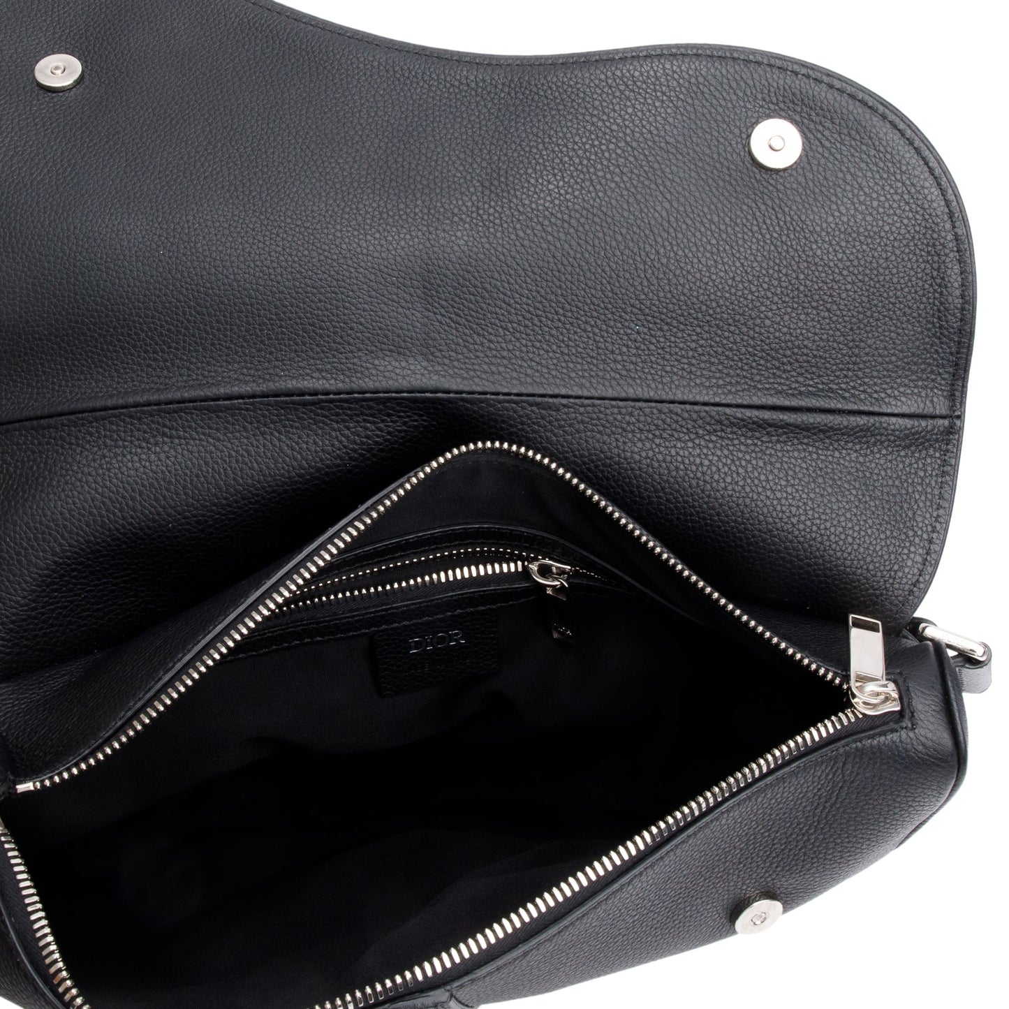 Christian 2020 Dior Black Leather Saddle Bag