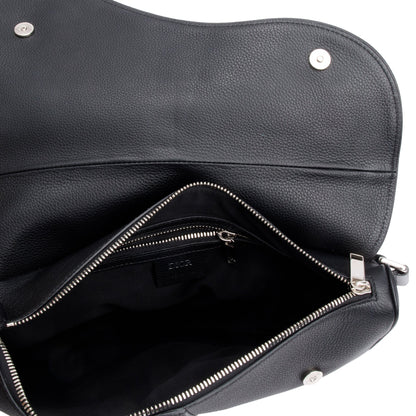 Christian 2020 Dior Black Leather Saddle Bag