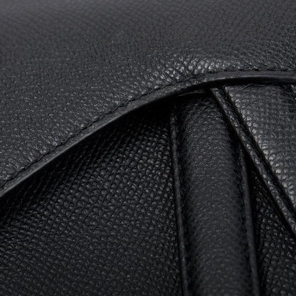 Christian Dior 2020 Black Calfskin Leather Mini Saddle Bag