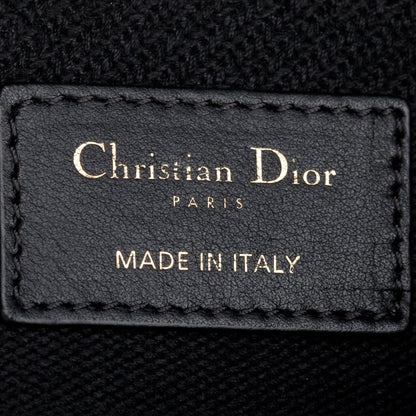 Christian Dior 2020 Black Toile De Jouy Embroidery Medium Lady D-Lite Bag