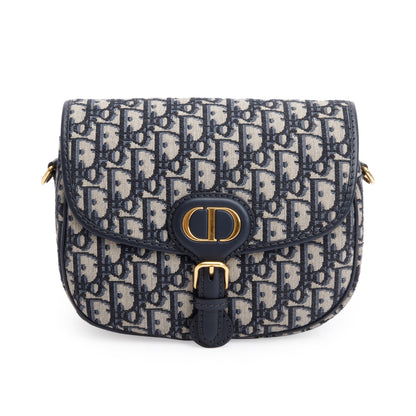 Christian Dior 2020 Blue Oblique Jacquard Medium Bobby Bag