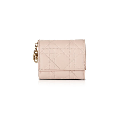 Christian Dior 2020 Cannage Lambskin Lady Dior Lotus Wallet