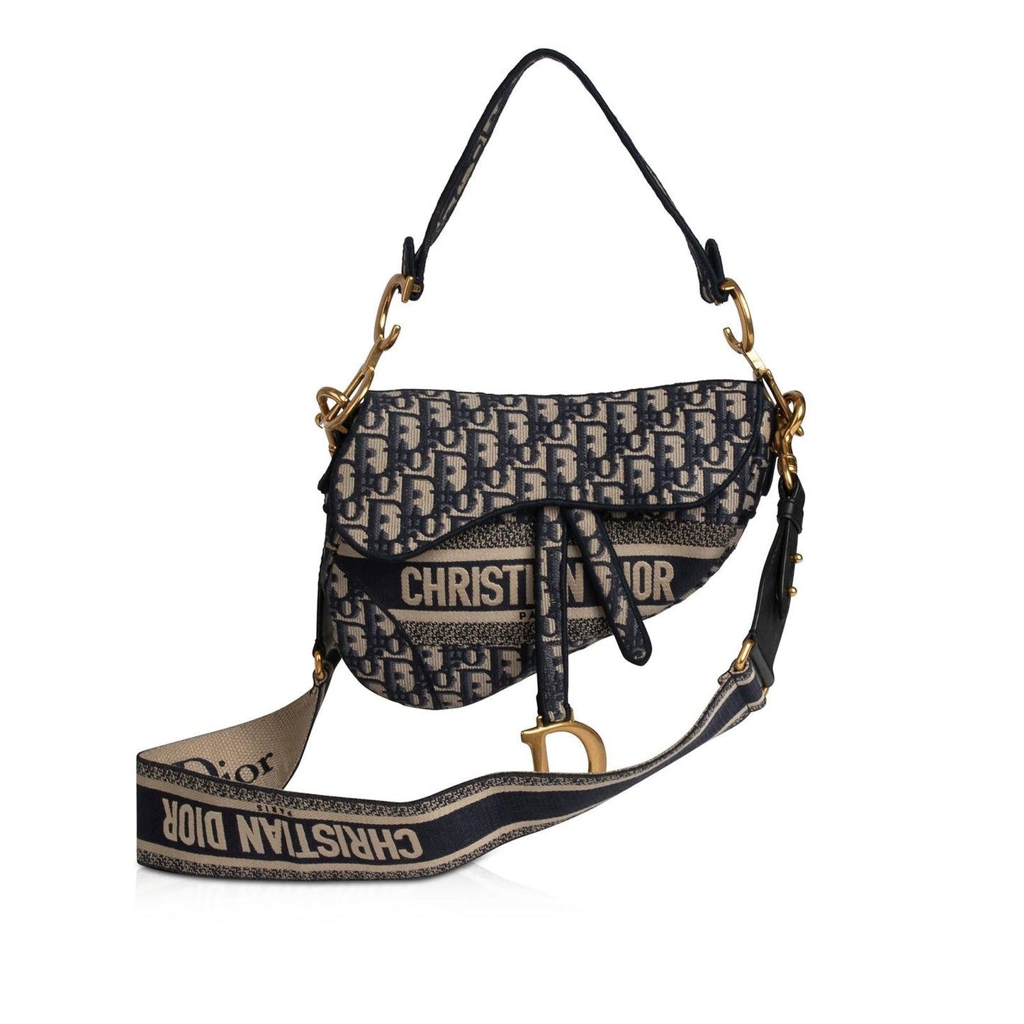 Christian Dior 2020 Embroidery Oblique Saddle Bag