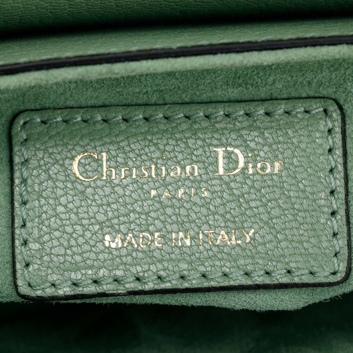 Christian Dior 2020 Green Calfskin Leather Mini Saddle Bag