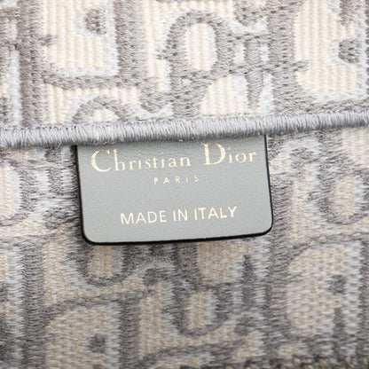 Christian Dior 2020 Grey Oblique Embossed Leather Medium Book Tote