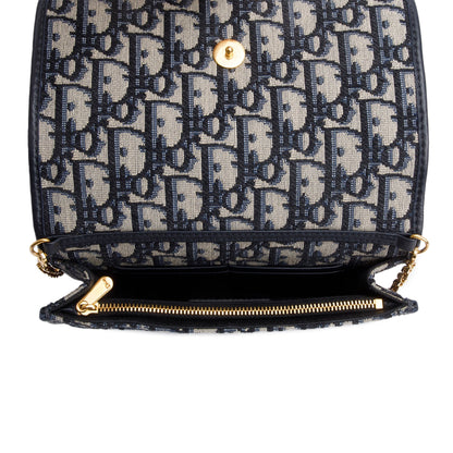 Christian Dior 2020 Navy Oblique 30 Montaigne 2-In-1 Pouch Bag