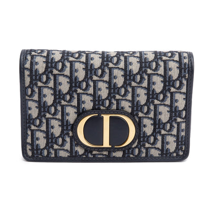 Christian Dior 2020 Navy Oblique 30 Montaigne 2-In-1 Pouch Bag