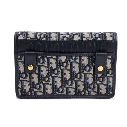 Christian Dior 2020 Navy Oblique 30 Montaigne 2-In-1 Pouch Bag