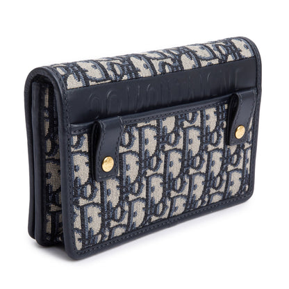 Christian Dior 2020 Navy Oblique 30 Montaigne 2-In-1 Pouch Bag