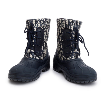 Christian Dior 2020 Navy Oblique Nylon D-Venture Combat Boot, Size 40.5