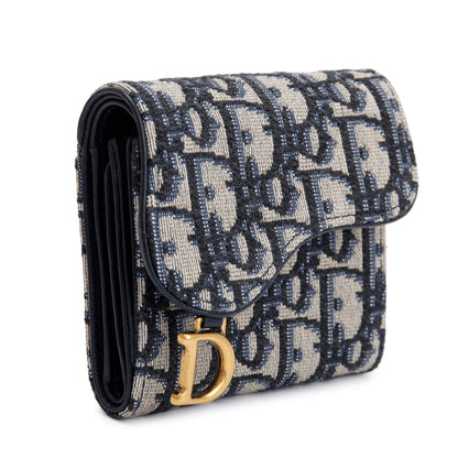 Christian Dior 2020 Oblique Saddle Compact Wallet