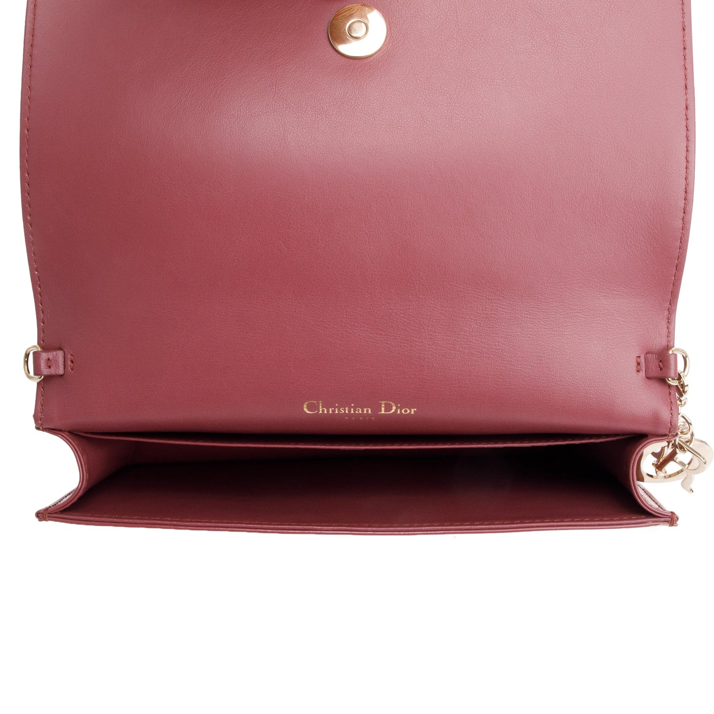 Christian Dior 2020 Pink Cannage Patent Leather Lady Dior Chain Pouch