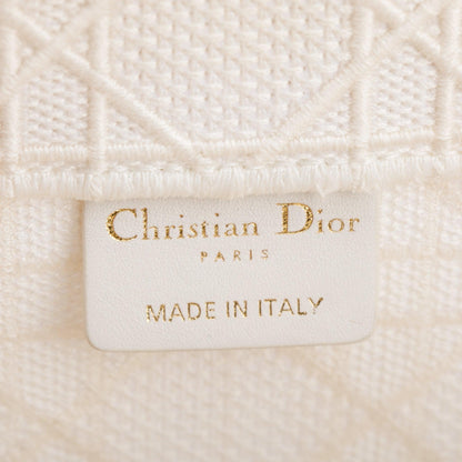 Christian Dior 2020 White Cannage Embroidery Medium Book Tote