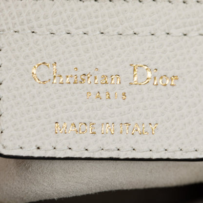 Christian Dior 2020 White Grained Calfskin Leather Medium Saddle Bag
