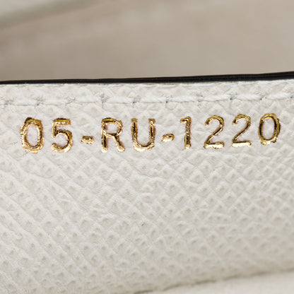 Christian Dior 2020 White Grained Calfskin Leather Medium Saddle Bag