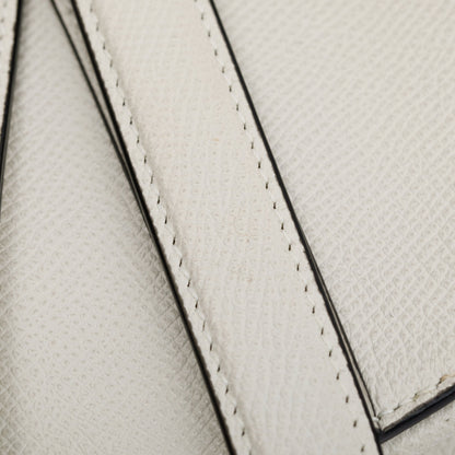 Christian Dior 2020 White Grained Calfskin Leather Medium Saddle Bag