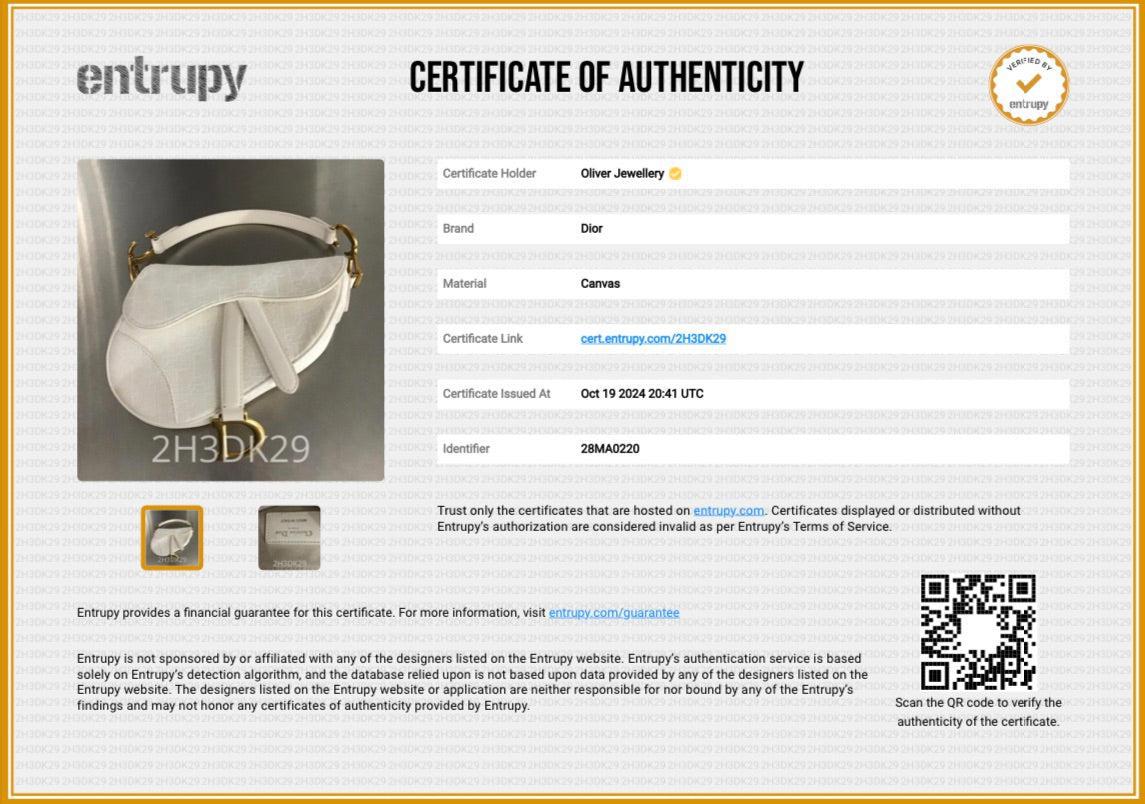 Christian Dior 2020 White Oblique Mini Saddle Bag