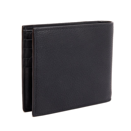 Christian Dior 2021 Black Grained Leather CD Icon Bifold Wallet
