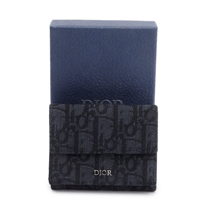 Christian Dior 2021 Black Oblique Trifold Compact Wallet