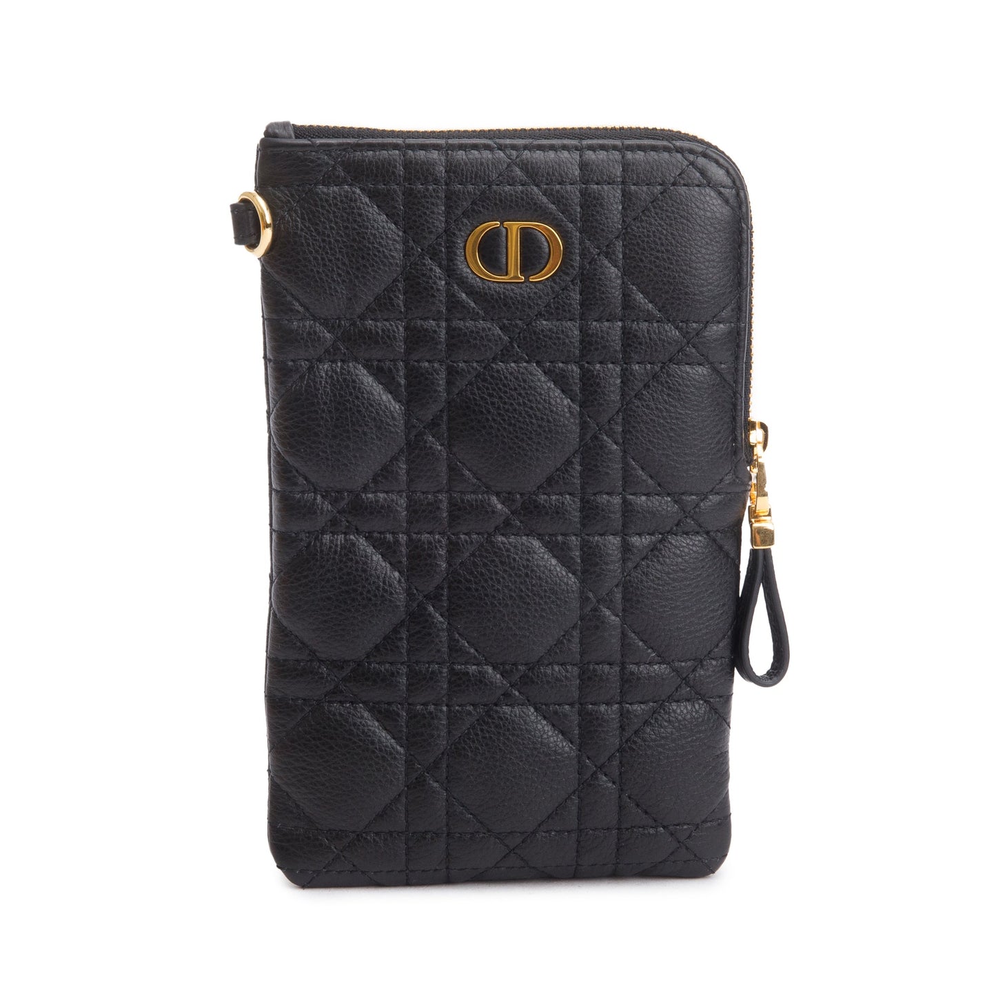 Christian Dior 2021 Black Quilted Leather Caro Multifunctional Pouch