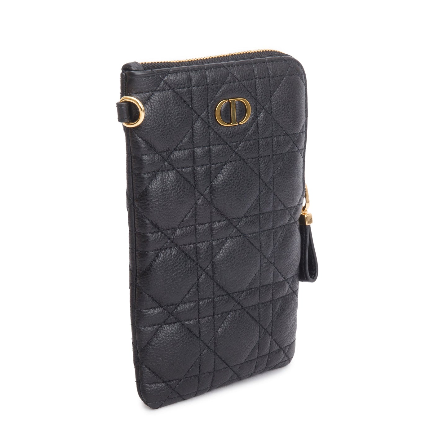 Christian Dior 2021 Black Quilted Leather Caro Multifunctional Pouch