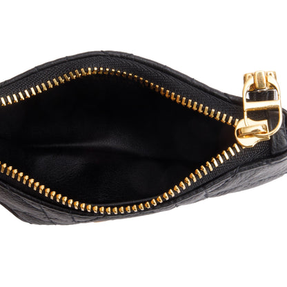 Christian Dior 2021 Black Quilted Leather Caro Multifunctional Pouch