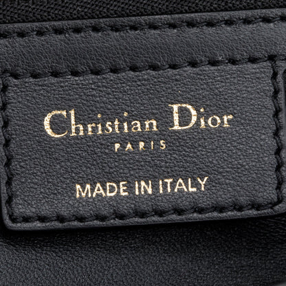 Christian Dior 2021 Black/White Technical Canvas Macro Houndstooth Medium Dior Caro Bag