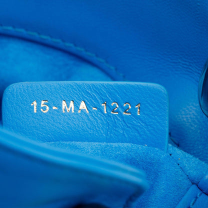 Christian Dior 2021 Blue Leather Micro Lady Dior Bag