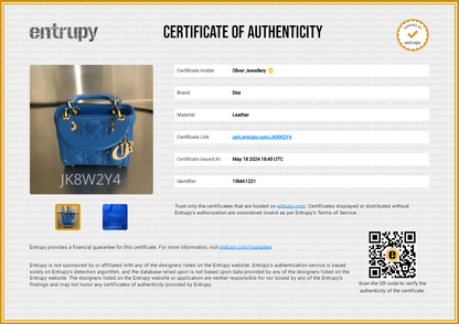 Christian Dior 2021 Blue Leather Micro Lady Dior Bag