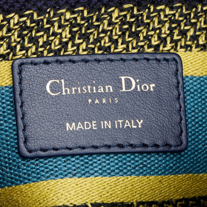 Christian Dior 2021 Blue Multicolor Zodiac Embroidery Medium Lady D-Lite Bag