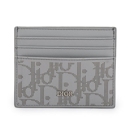 Christian Dior 2021 Grey Oblique Galaxy Leather Card Holder