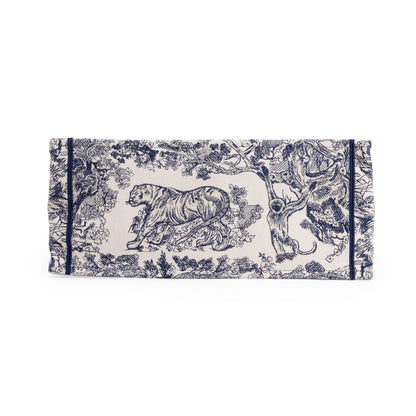 Christian Dior 2021 Large Ecru and Blue Toile de Jouy  Embroidery Canvas Book Tote