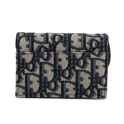 Christian Dior 2021 Oblique Saddle Bloom Flap Card Holder