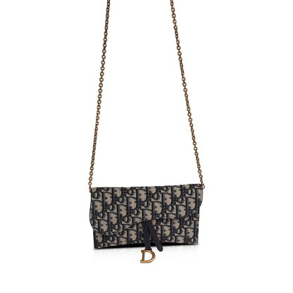 Christian Dior 2021 Oblique Saddle Wallet on Chain