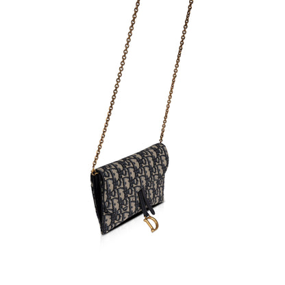 Christian Dior 2021 Oblique Saddle Wallet on Chain