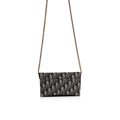 Christian Dior 2021 Oblique Saddle Wallet on Chain