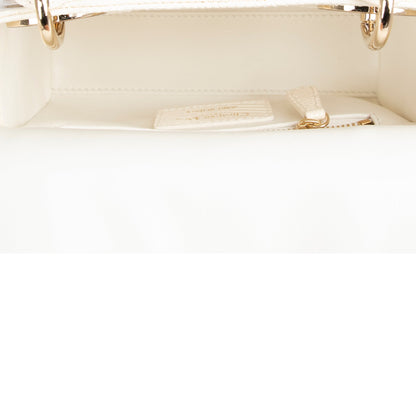 Christian Dior 2021 White Lizard Mini Lady Dior Bag