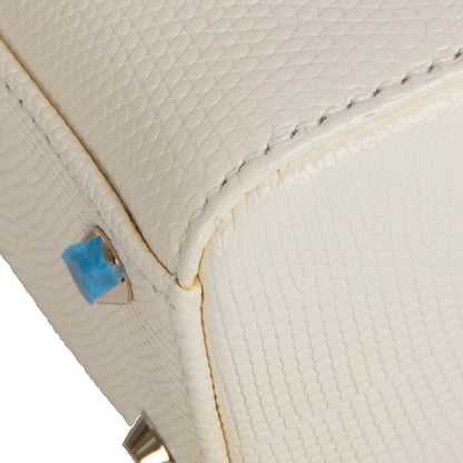 Christian Dior 2021 White Lizard Mini Lady Dior Bag