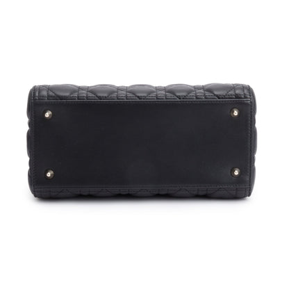 Christian Dior 2022 Black Cannage Lambskin Leather Medium Lady Dior Bag